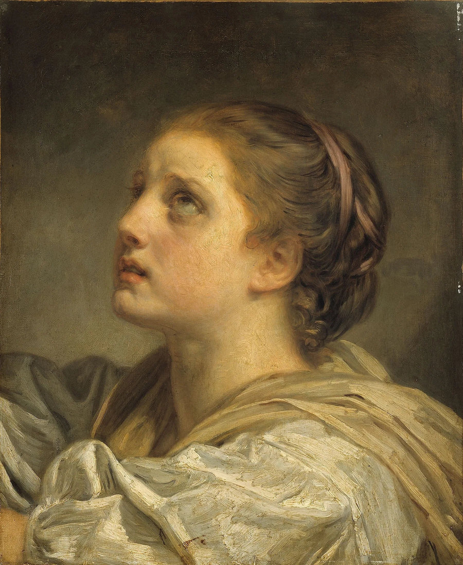 Ung kvinna huvud - Jean-Baptiste Greuze