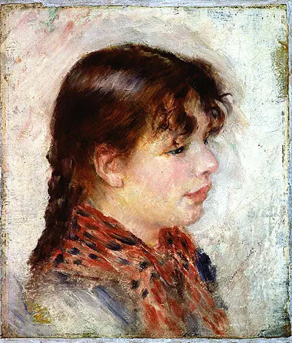 Huvud av ung napolitansk flicka - Pierre-Auguste Renoir
