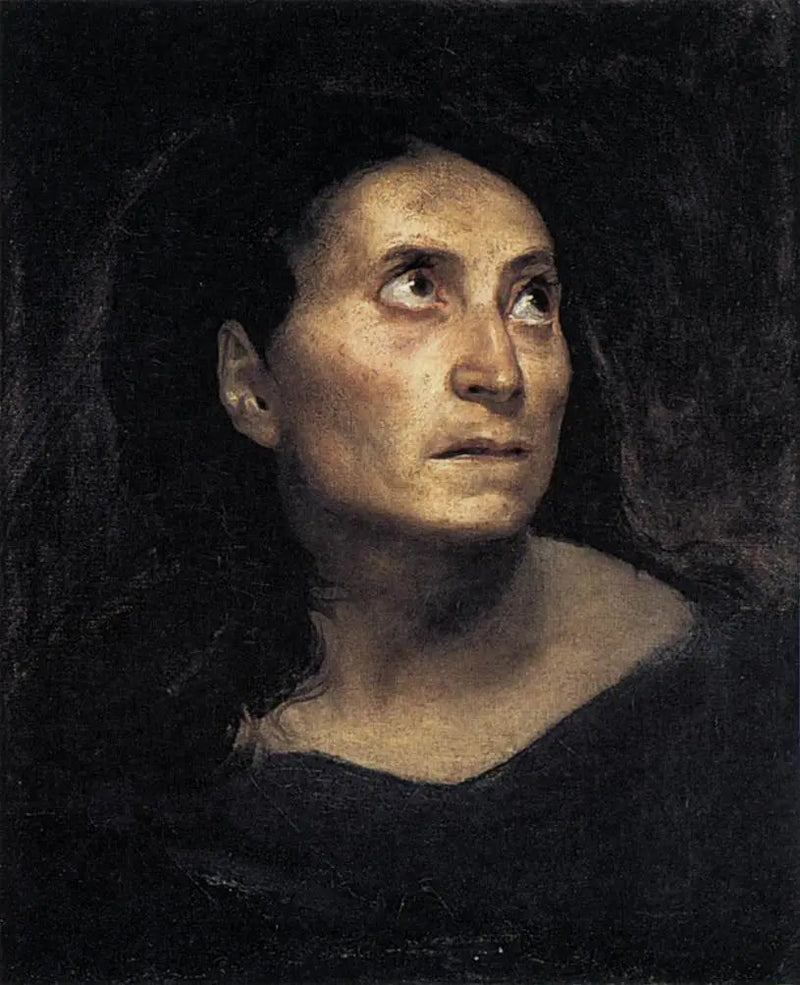 Gammal kvinnas huvud - Eugène Delacroix