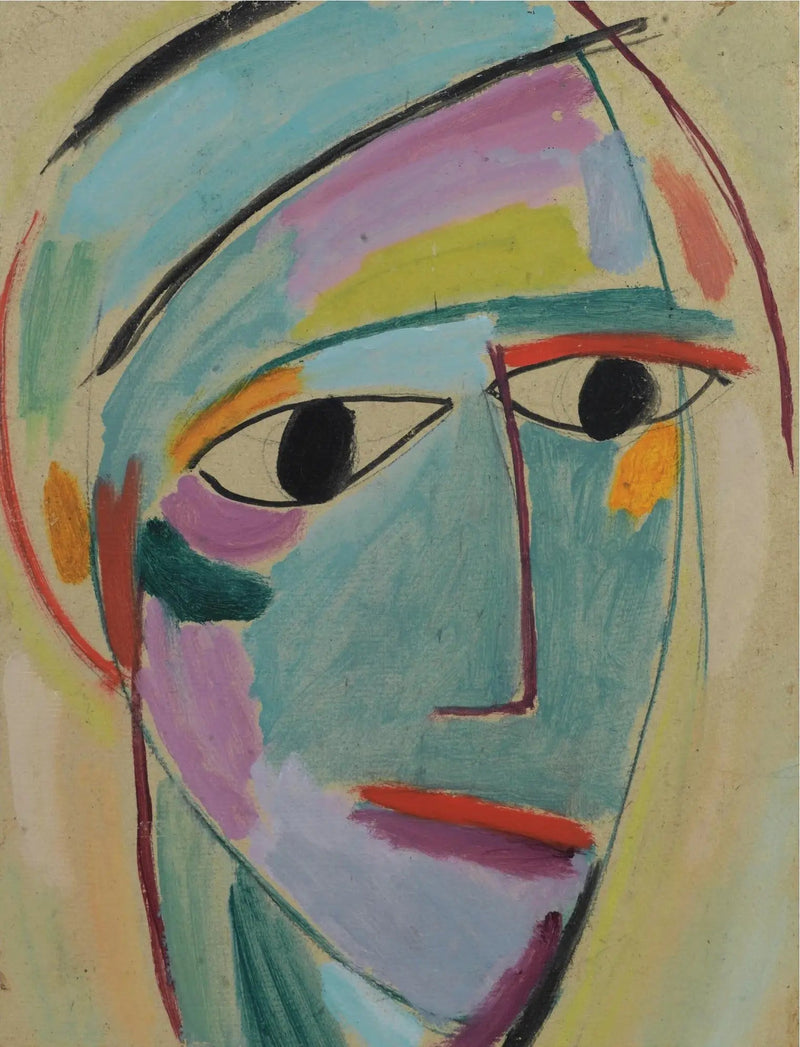 Mystisk huvud: trekvartsprofil - Alexej von Jawlensky