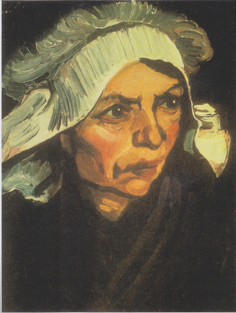 Bondhustruhuvud med vit mössa - Vincent van Gogh
