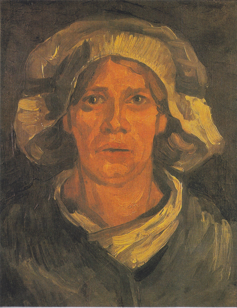 Bondhustruhuvud med vit mössa - Vincent van Gogh