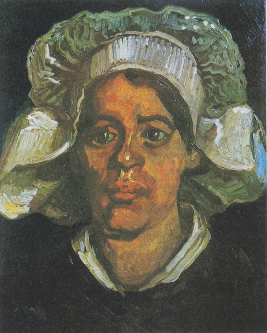Bondhustruhuvud med vit mössa - Vincent van Gogh