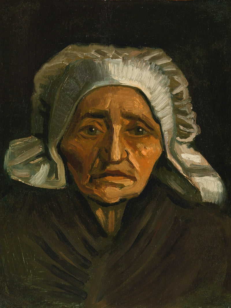 Bondhustruhuvud med vit huvudbonad - Vincent van Gogh