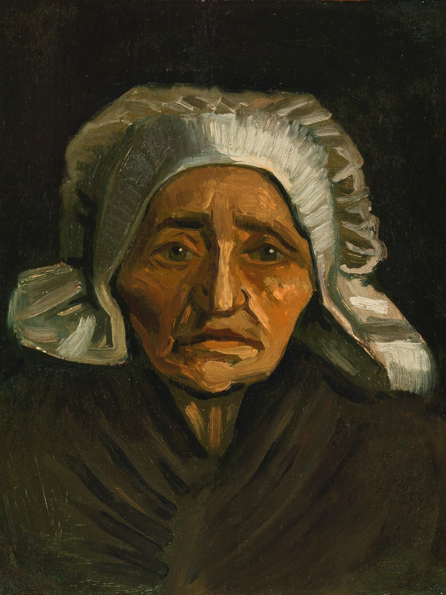 Bondhustruhuvud med vit huvudbonad - Vincent van Gogh