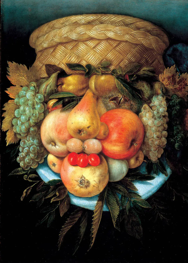 Vändbar huvud med fruktkorg - Giuseppe Arcimboldo