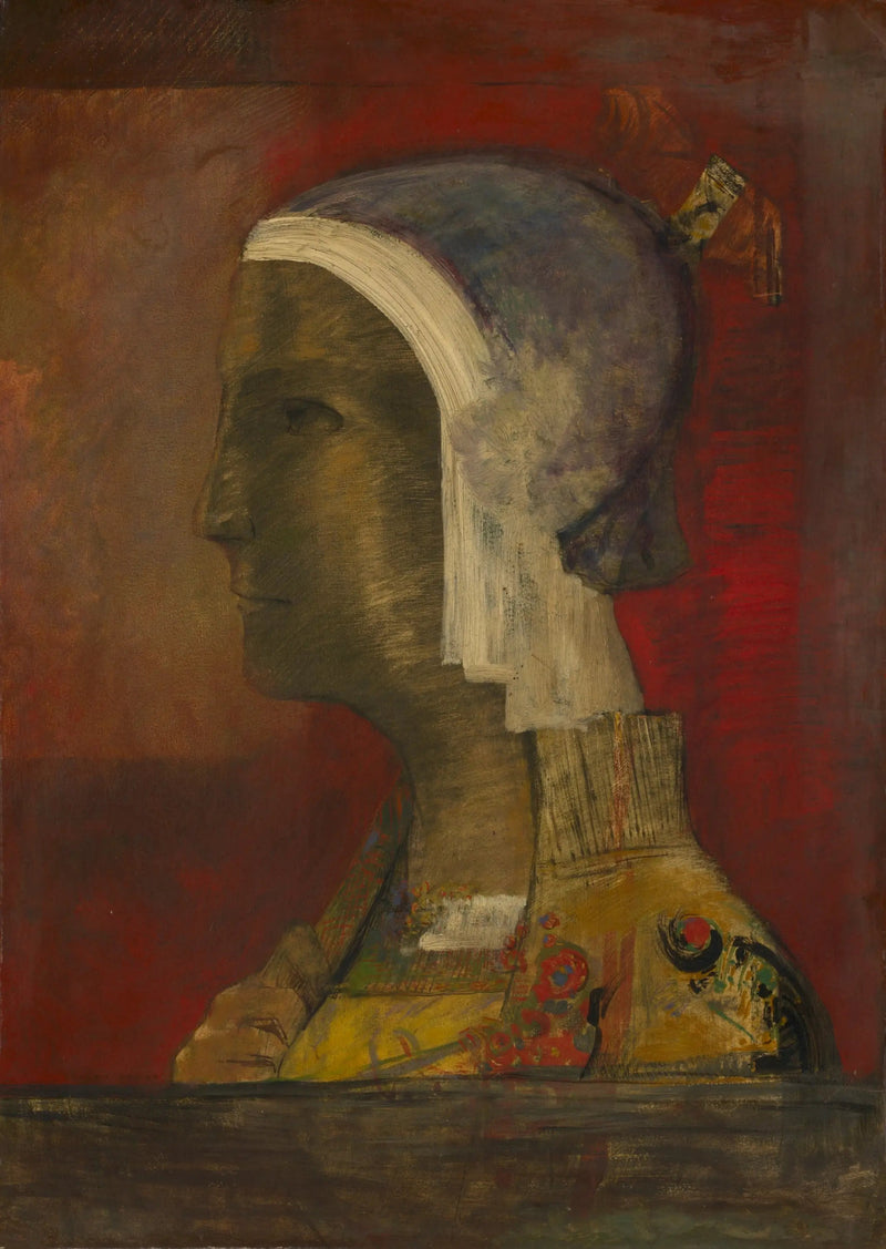 Symbolisk huvud - Odilon Redon