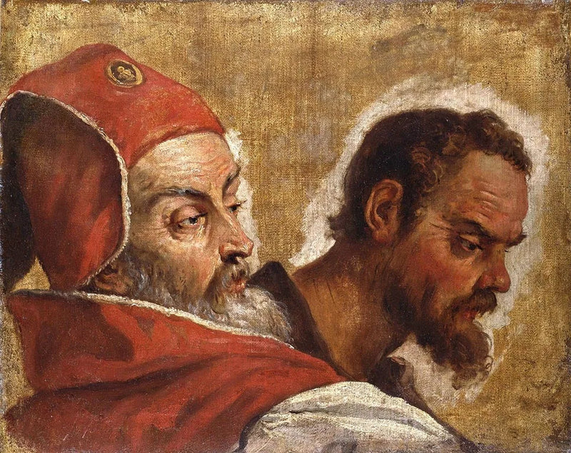 Två männens huvuden: en skrivare eller en farisé? - Sebastiano Ricci