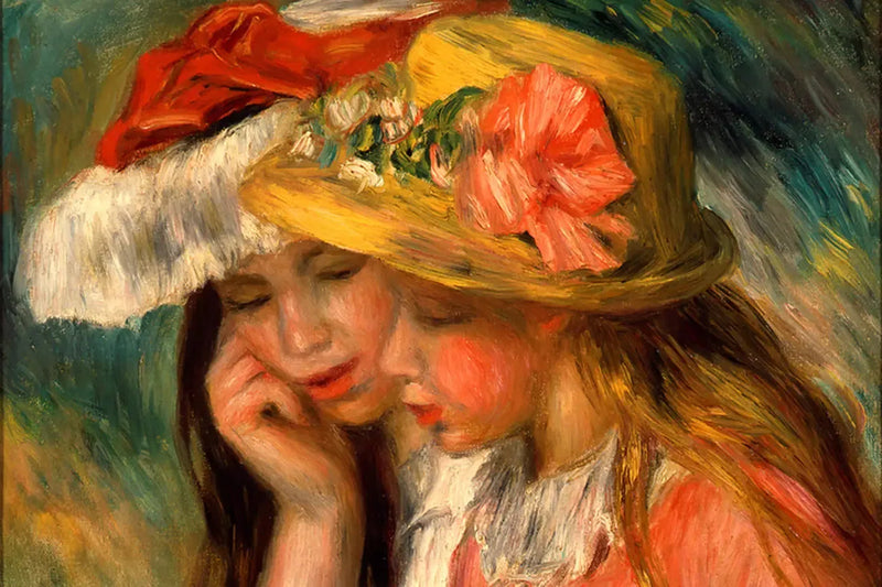 Huvuden av två unga flickor - Pierre-Auguste Renoir