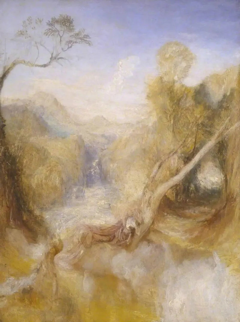 Actaeons död, med en avlägsen vy över Montjovet, Val d'Aosta - J. M. W. Turner