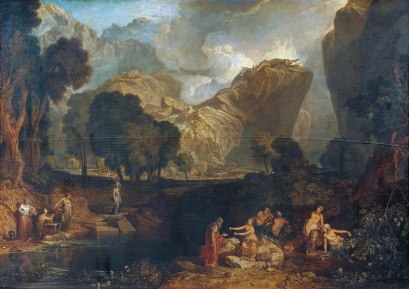Discordens gudinna väljer tvisten äpple i Hesperidernas trädgård - J. M. W. Turner