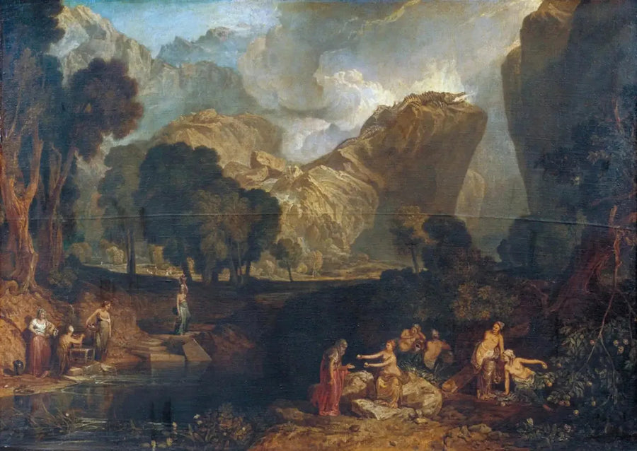 Discordens gudinna väljer tvisten äpple i Hesperidernas trädgård - J. M. W. Turner