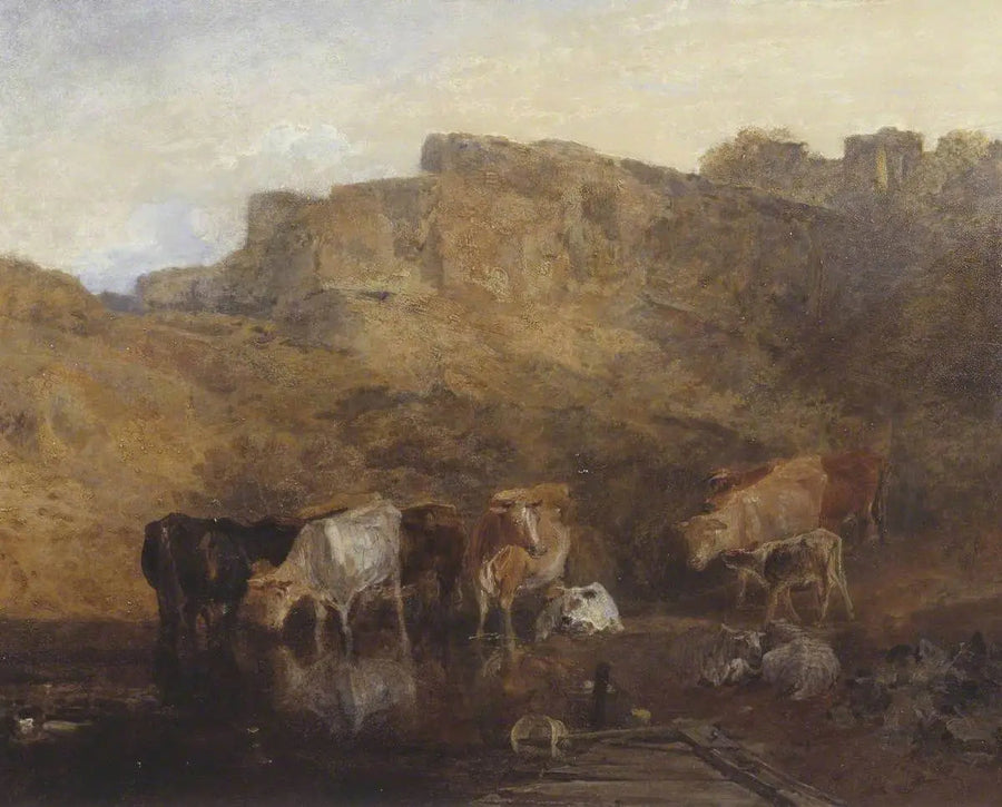Den Tysta Ruinen, Boskap i Vatten; En Skiss, Kväll - J. M. W. Turner