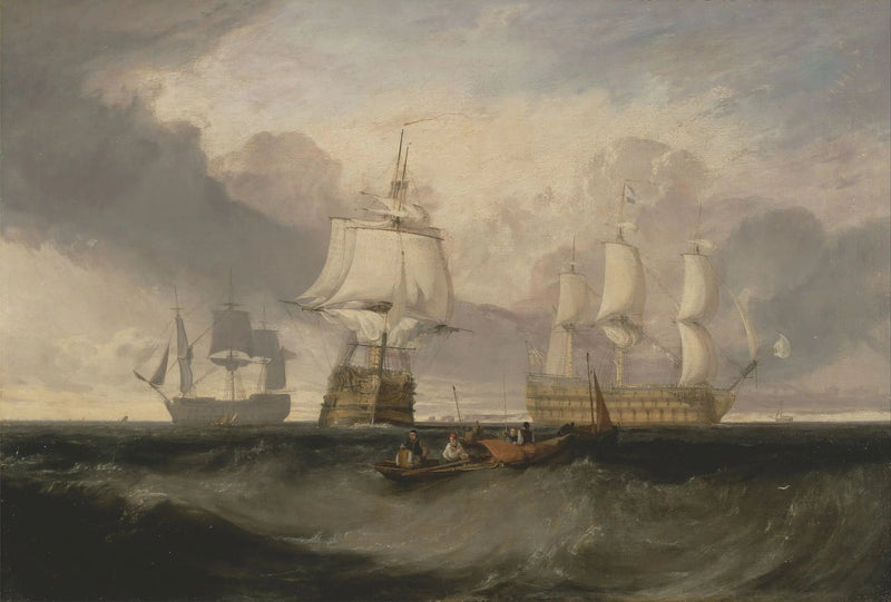 Segern återvänder från Trafalgar, i tre positioner - J. M. W. Turner