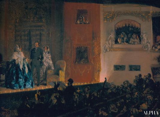 Théâtre du Gymnase in Paris - Adolph von Menzel - Reproductions de tableaux et peintures haut de gamme