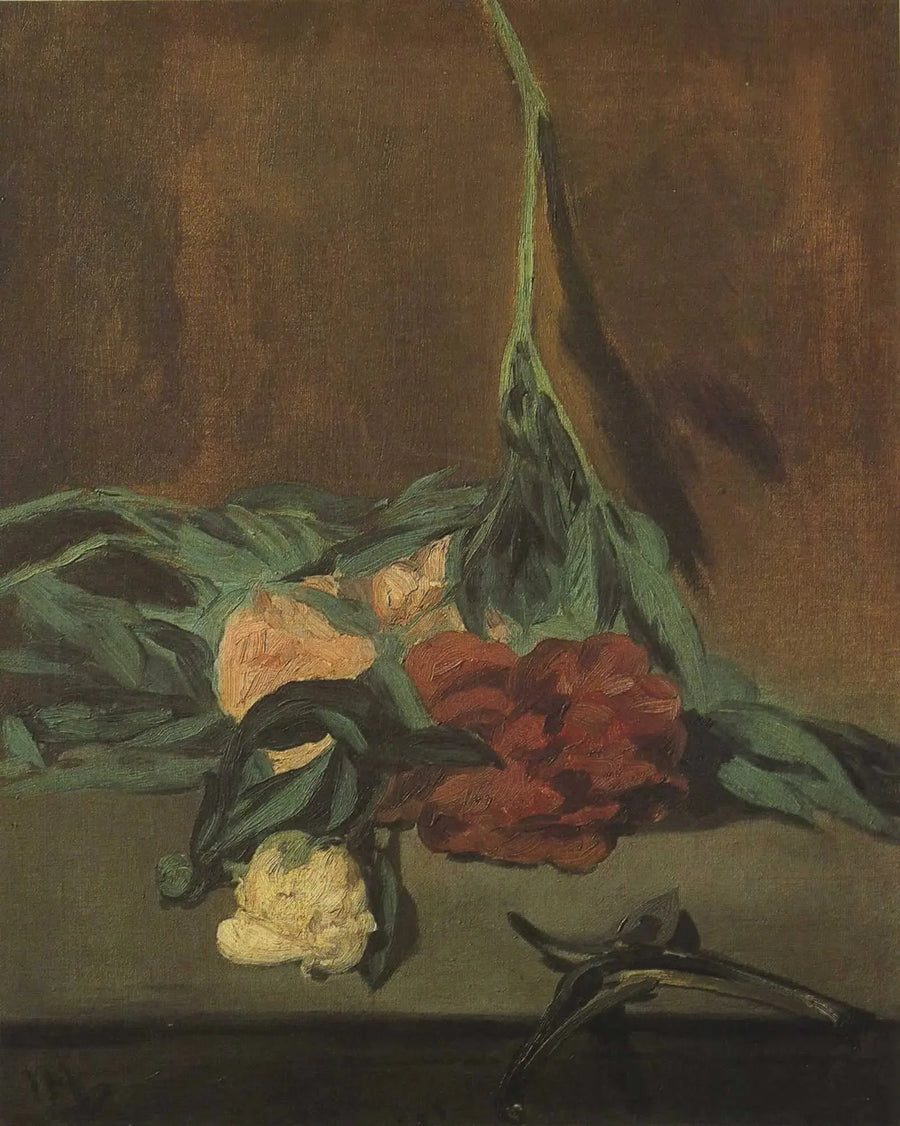Pionstjälk och sekatör - Édouard Manet