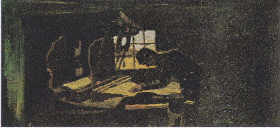 Tisserand som arrangerar trådarna - Vincent van Gogh