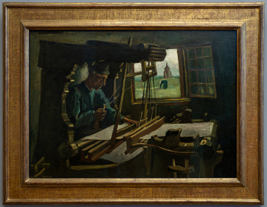 Weber framför ett öppet fönster med utsikt över Nuenentornet - Vincent van Gogh
