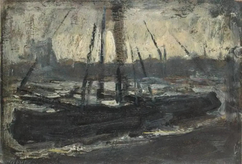 Tjalk förtöjd i lila - Piet Mondrian