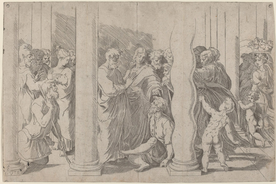Helgon Pierre och Jean vid den vackra porten - Raphael Sanzio