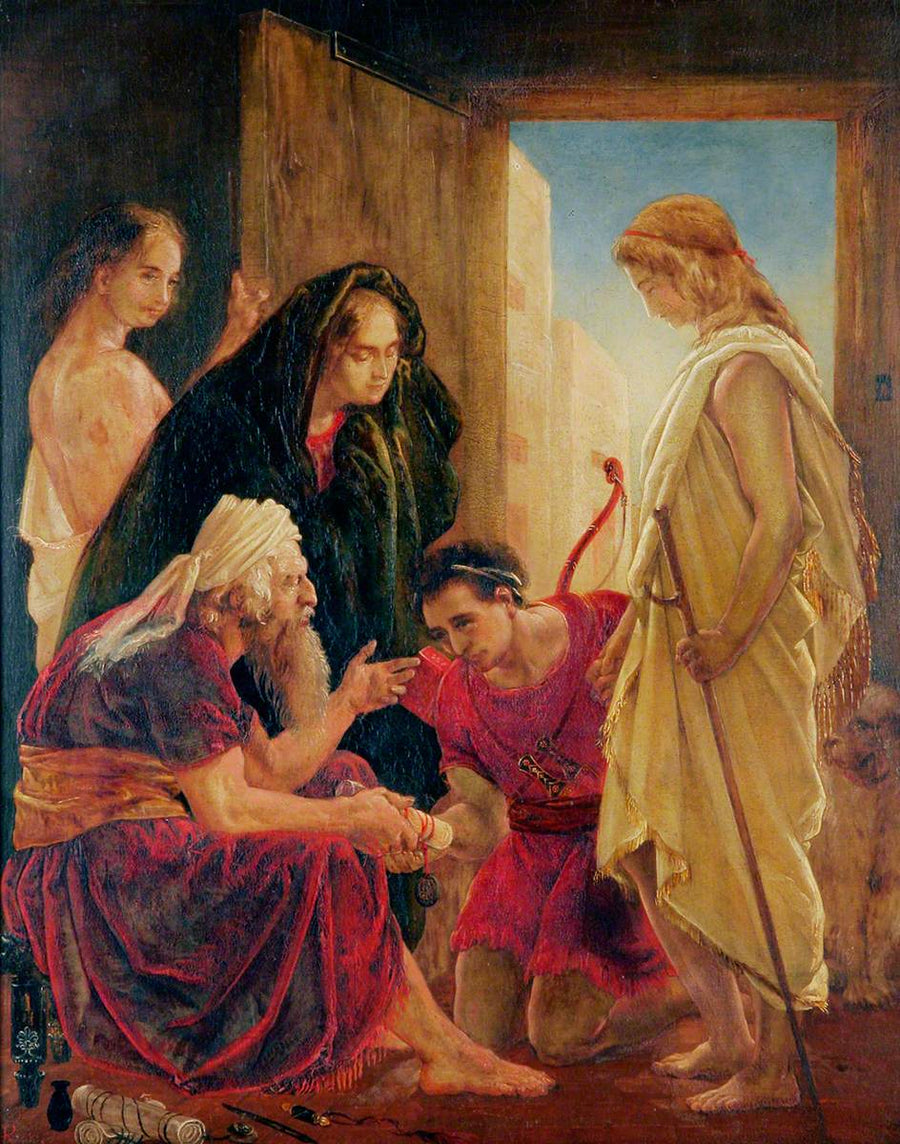 Tobias i sin fars och mammas hus - Dante Gabriel Rossetti