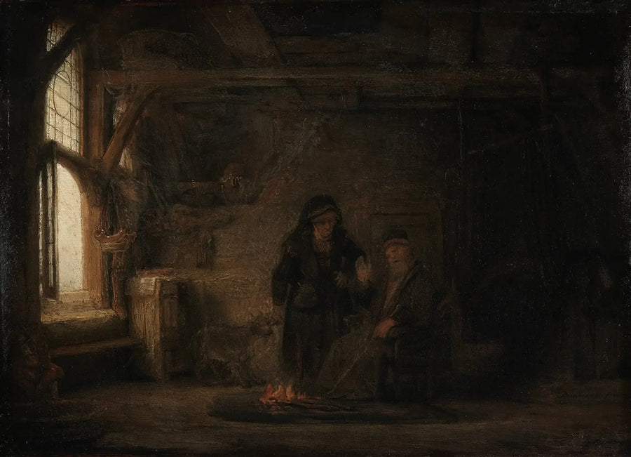 Tobias och Anna med en liten get - Rembrandt