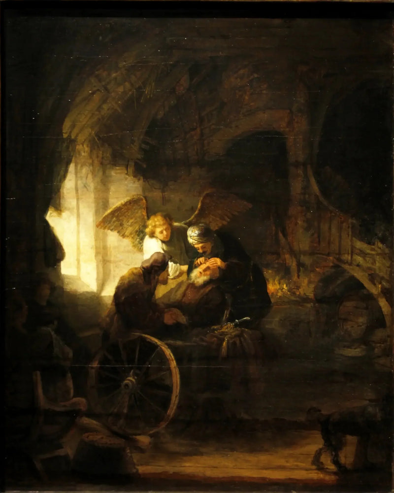 Tobias helar sin blinda far - Rembrandt