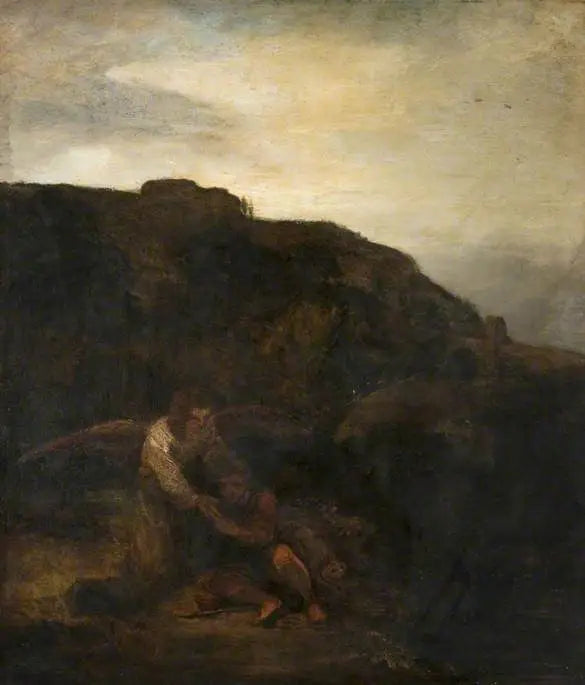 Tobie och ängeln i ett landskap - Rembrandt