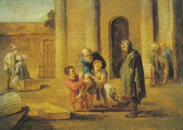 Tobie och den döde israeliten (efter Domenico Fetti) - David Teniers den yngre