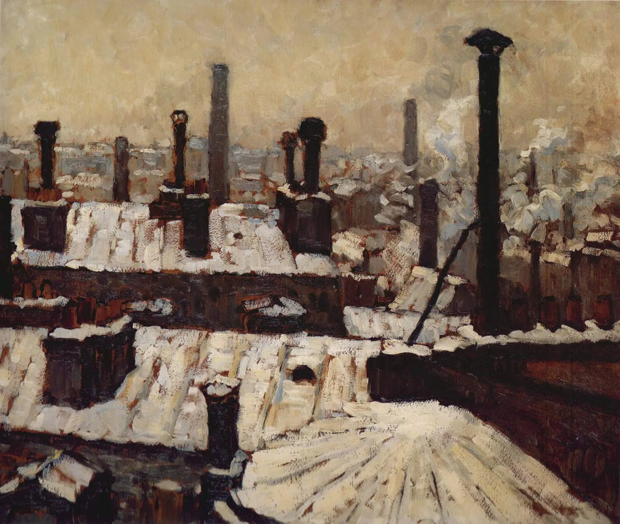 Tak under snön, Paris - Gustave Caillebotte