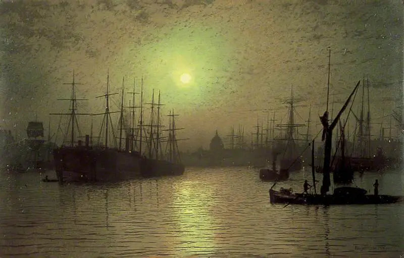 Kvällens fall över Themsen - John Atkinson Grimshaw