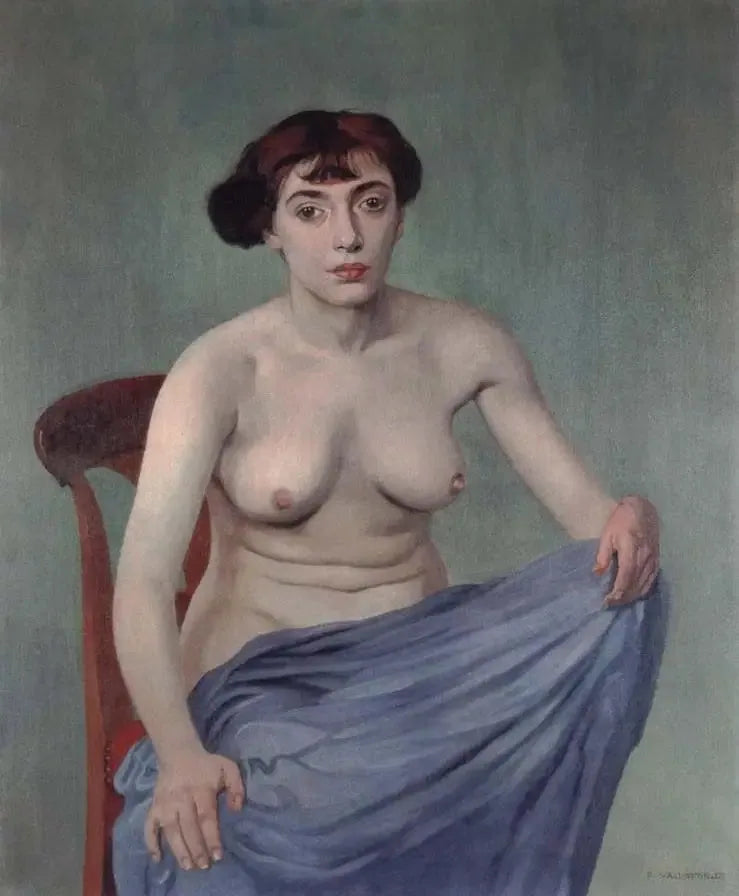 Torso med blå tyg - Félix Vallotton