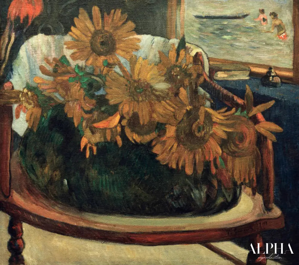 Tournesols dans un fauteuil - Paul Gauguin - Reproductions de tableaux et peintures haut de gamme