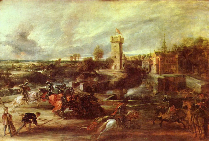 Turnering nära slottsgraven i Steen - Peter Paul Rubens