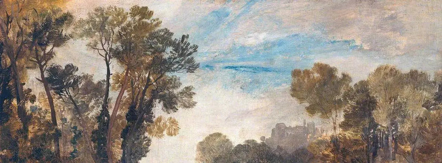 Trädtoppar och himmel, Guildford Castle(?), Kväll - J. M. W. Turner