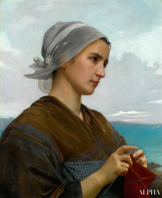 Tricoteuse Bretonne - William Bouguereau Reproductions de tableaux à la peinture à l’huile