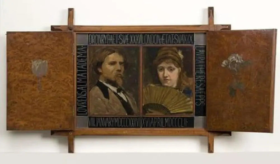 Triptyk med porträtt av konstnären Lawrence Alma Tadema och hans andra hustru - Lawrence Alma-Tadema