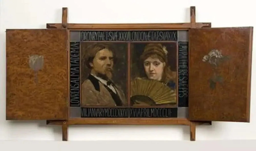 Triptyk med porträtt av konstnären Lawrence Alma Tadema och hans andra hustru - Lawrence Alma-Tadema