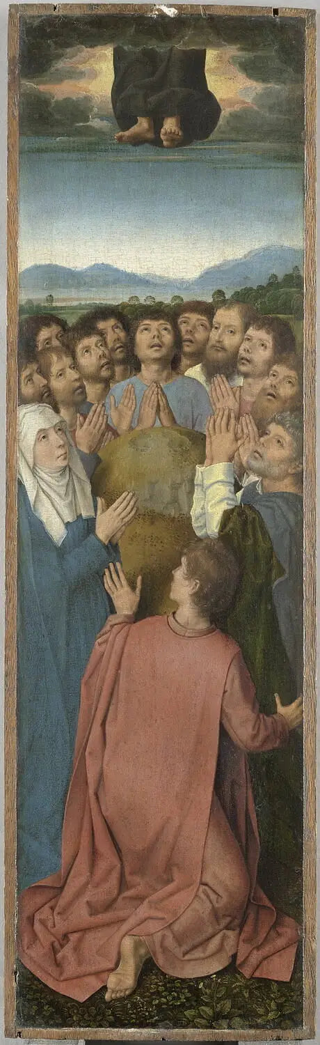 Triptyk av Uppståndelsen: Kristi himmelsfärd - Hans Memling