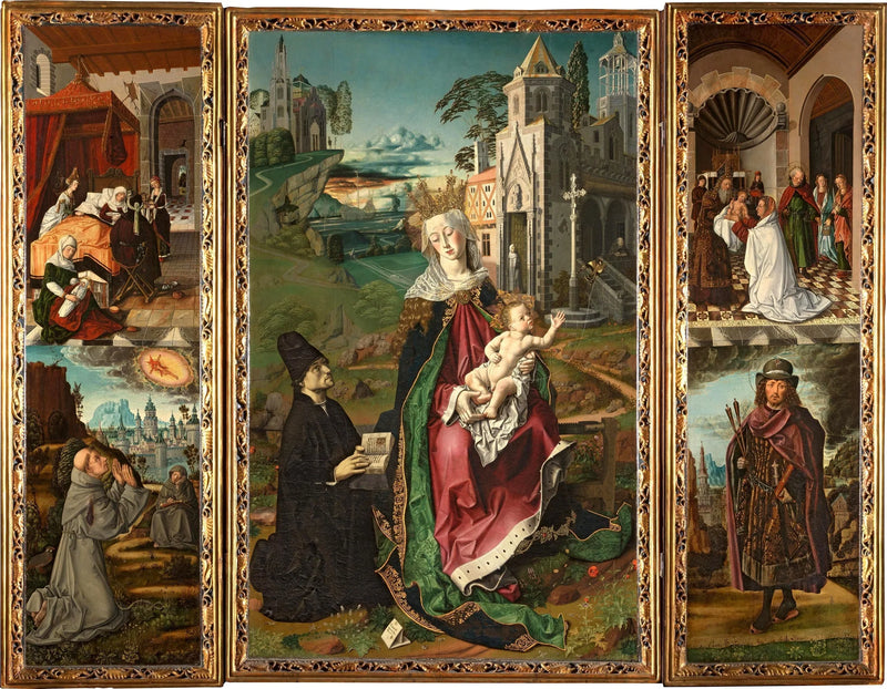 Triptyk av Jungfrun från Montserrat - Bartolomé Bermejo