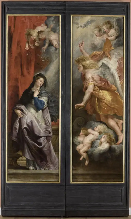 Triptyk av Saint Etienne: Bebådelsen - Peter Paul Rubens