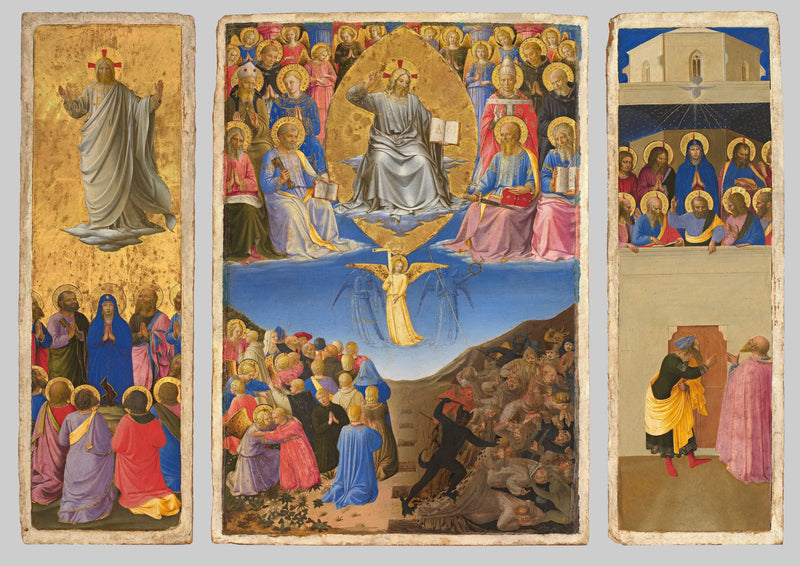 Triptyk av Domedagen, Uppstigningen och Pingsten - Fra Angelico