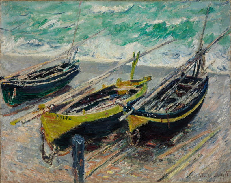 Tre fiskebåtar W1029 - Claude Monet
