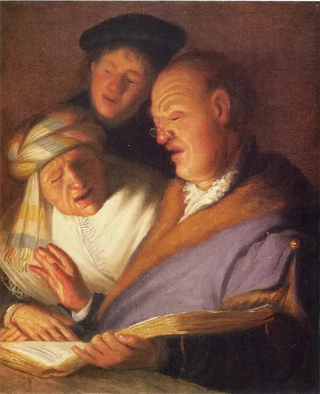 Tre sångare (Allegori av hörseln) - Rembrandt