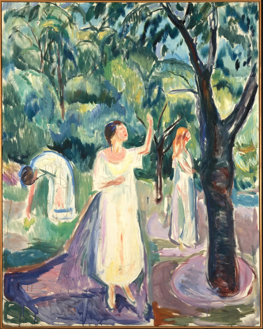 Tre kvinnor i trädgården - Edvard Munch