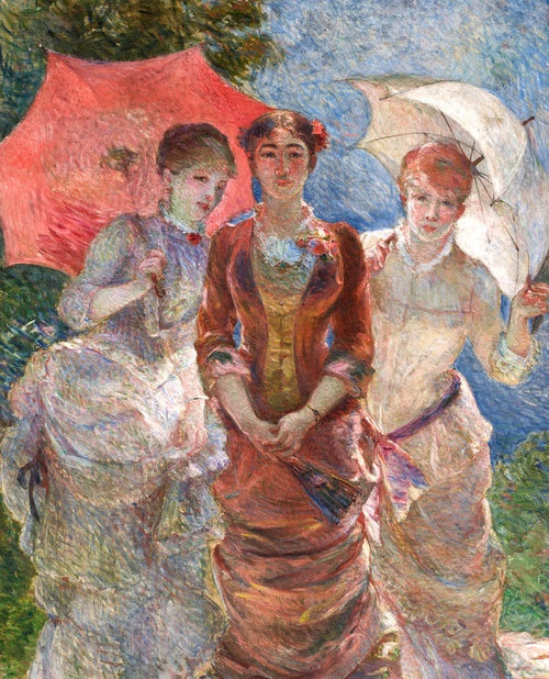 Tre kvinnor med parasoller - Marie Bracquemond