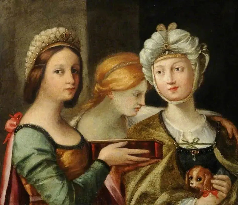 Tre kvinnliga figurer - Guido Reni