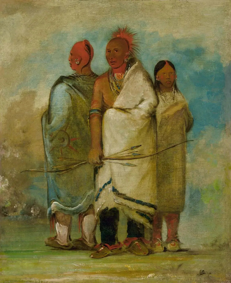 Tre indiska rävar - George Catlin