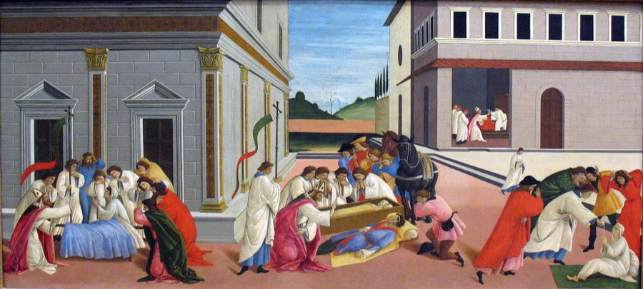Tre Mirakel av Saint Zénobe - Sandro Botticelli