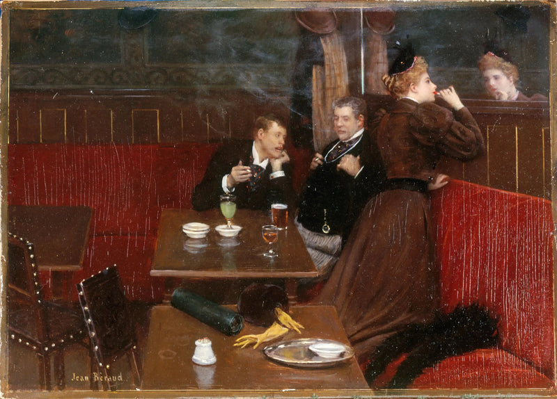 Tre personer i ett café - Jean Béraud